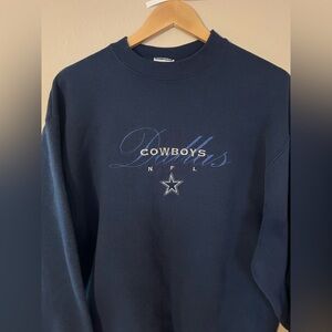 Vintage Pro Player Cowboys Navy Blue Crewneck Sweater | Large